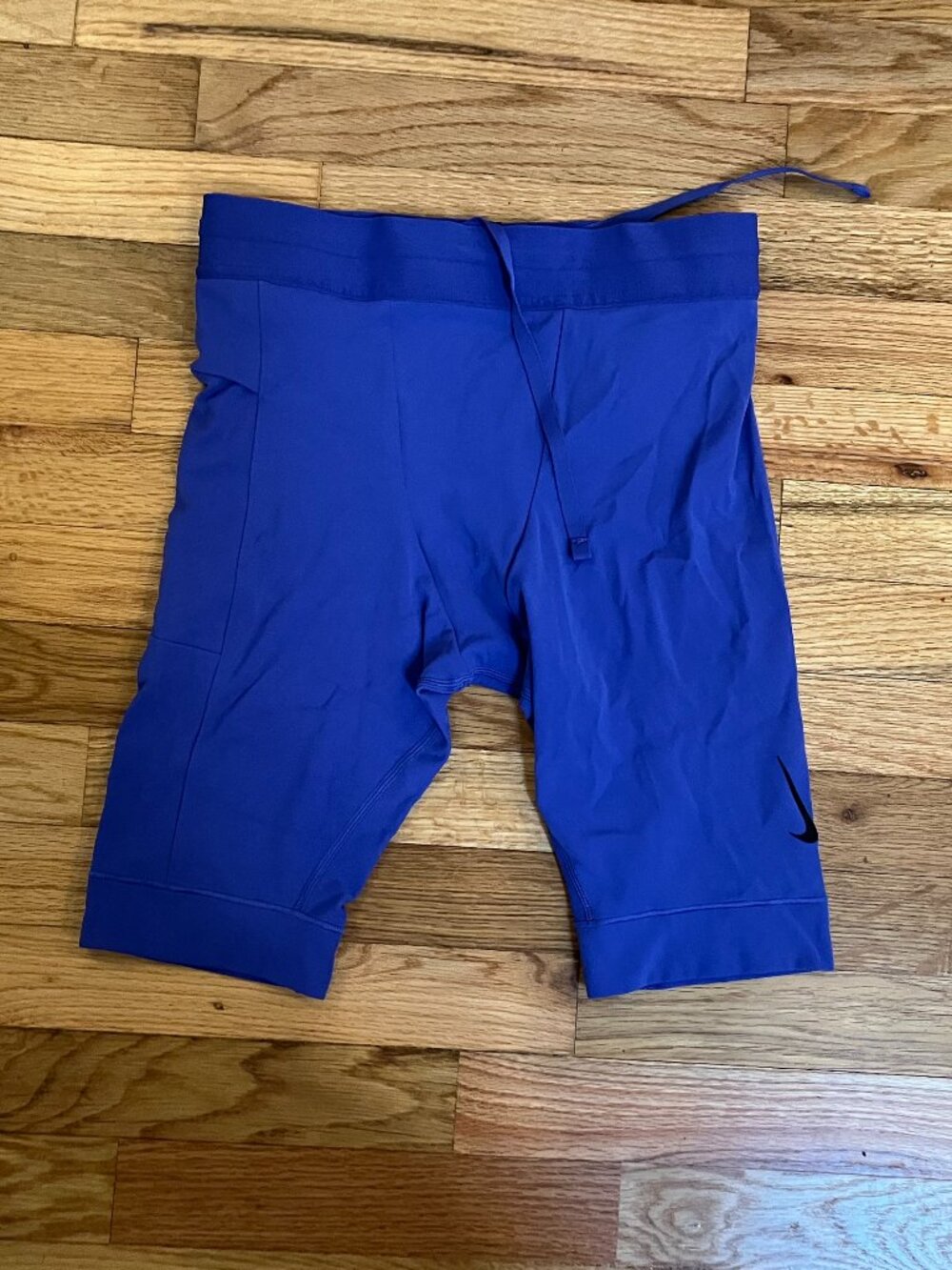 Men's Small Nike Yoga Pro Dri Fit Compression Shorts Blue half tights